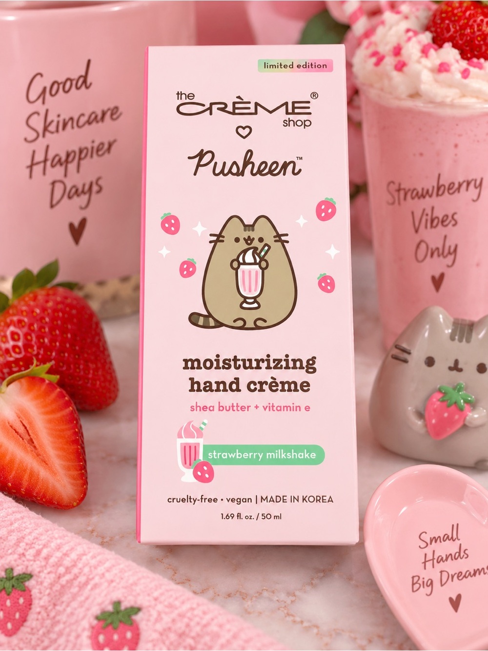 The Crème Shop x Pusheen Strawberry Milkshake Hand Crème NEW